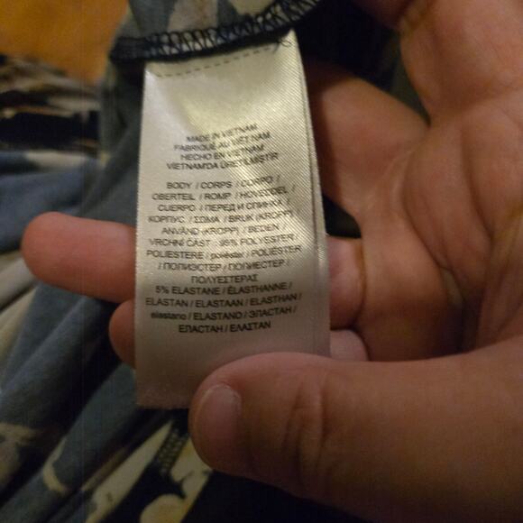 Lauren Ralph Lauren 2X Navy Floral Tie Neck Long Sleeve Blouse - Picture 4 of 7